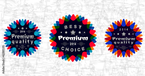 Sale labels on grunge background