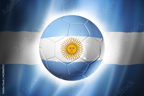 Soccer football ball with Argentina flag photo