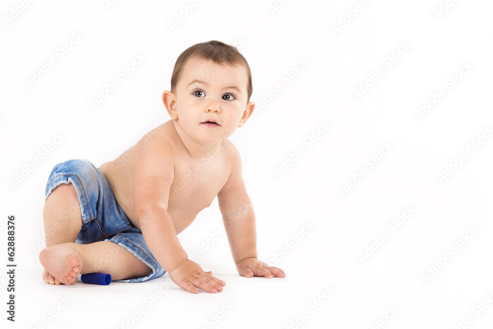 baby portrait on isolated white background baby portrait on isolated white background
