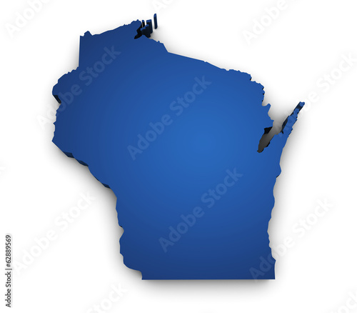 Map Of Wisconsin 3d Shape photo