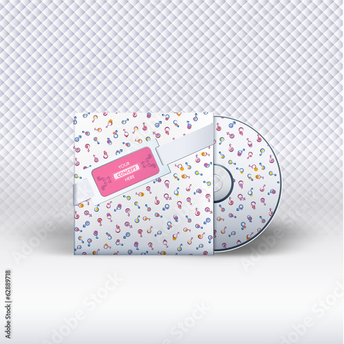 Cd with cover. Vector design.