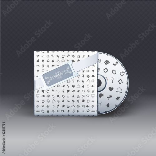 Cd with cover. Vector design.