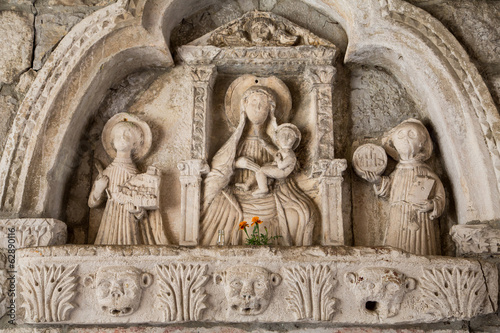 Altar on Old Stone Wall in Kotor