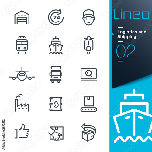 Lineo - Logistics and Shipping outline icons