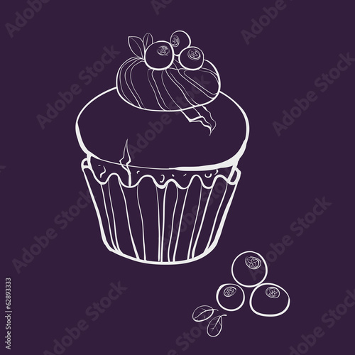 vanilla muffin with blueberries