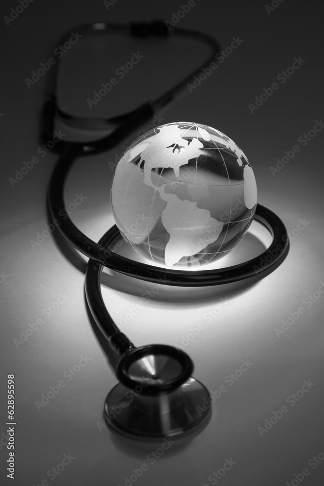 Stethoscope and Globe Stethoscope and Globe