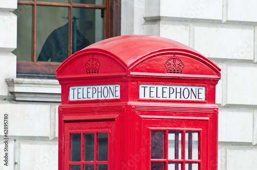 Red telephone at London, England