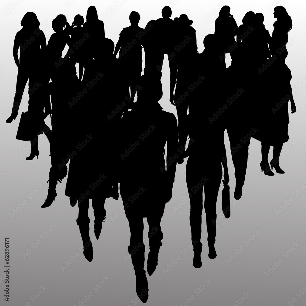 Vector silhouette of business people. Vector silhouette of business people.