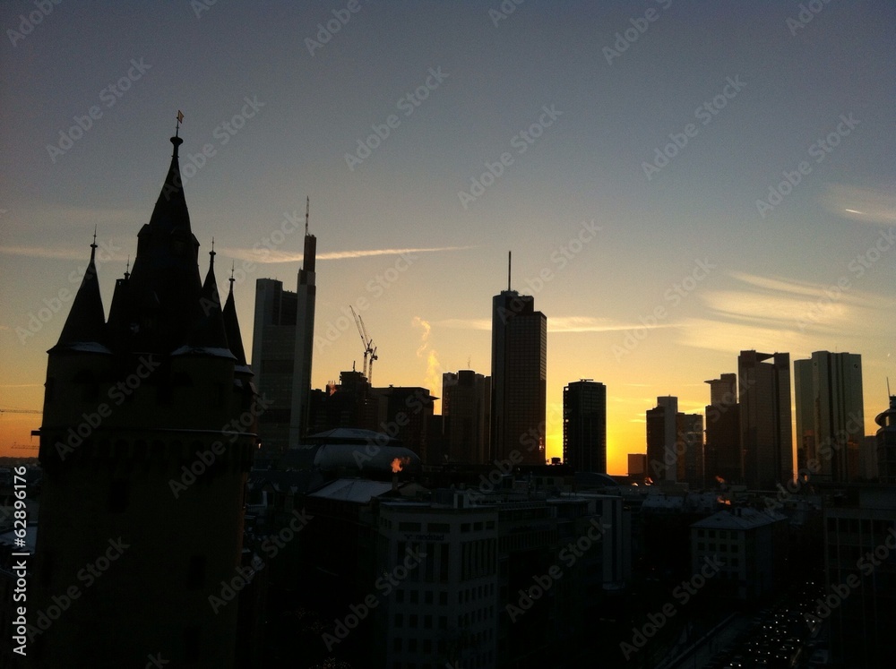 Sonnenuntergang Frankfurter Skyline