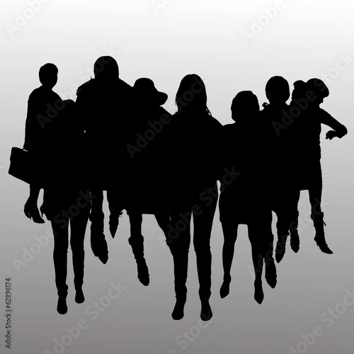 Vector silhouette of business people.
