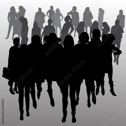 Vector silhouette of business people.