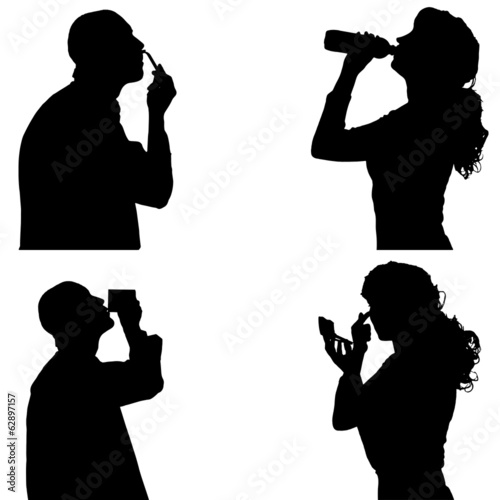Vector silhouette of people.