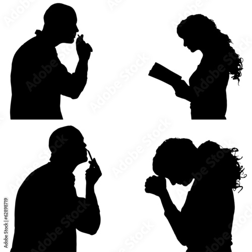 Vector silhouette of people.