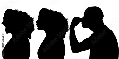Vector silhouettes people.