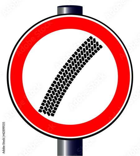 Tyre Mark Traffic Sign