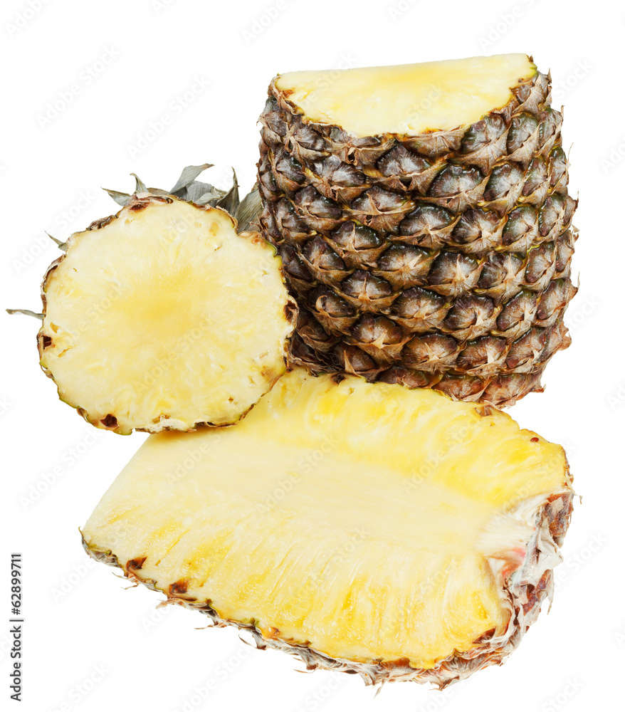 sliced ripe pineapple isolated on white sliced ripe pineapple isolated on white