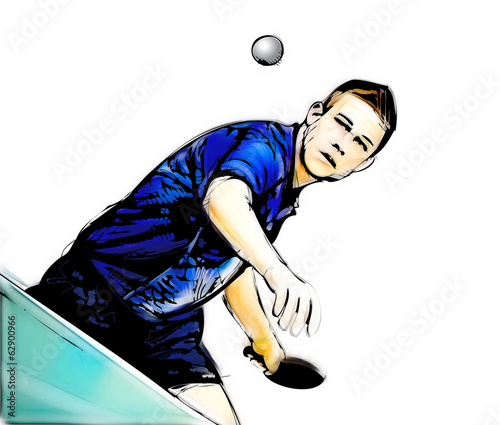 Obraz na płótnie ping pong player illustration