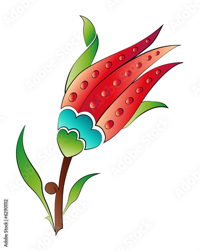 Ottoman art flowers one
