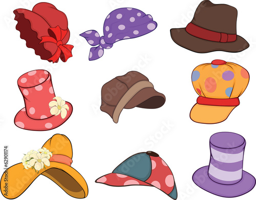 Set of Hats Cartoons
