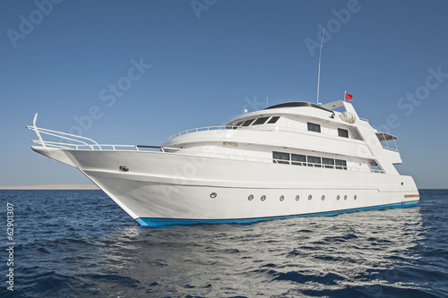 Luxury motor yacht at sea