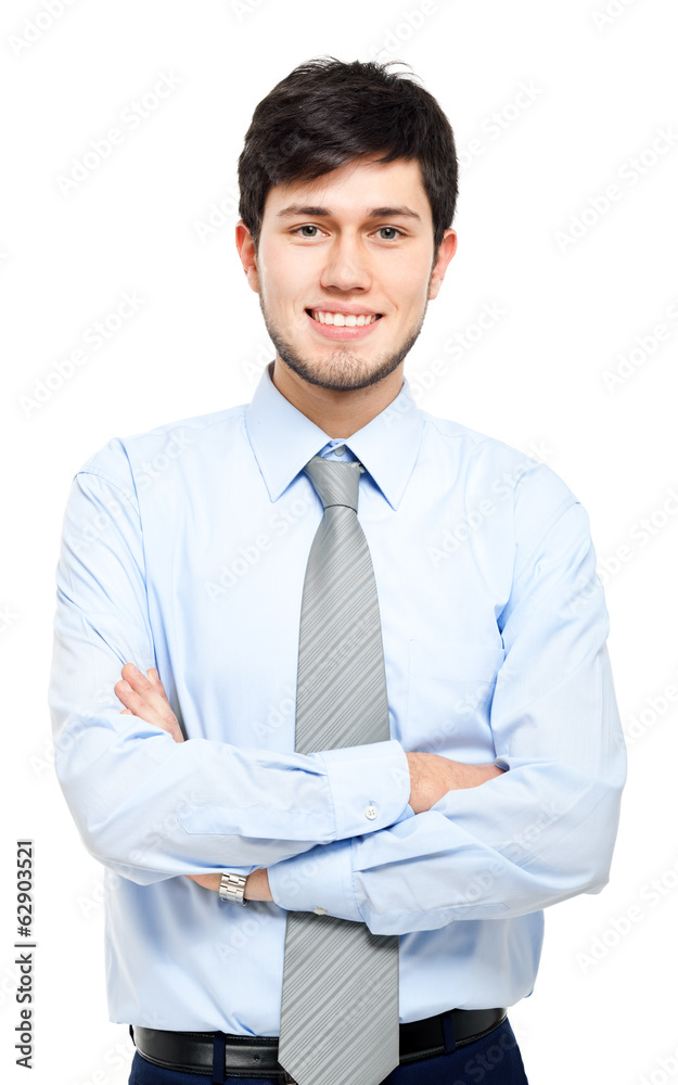 Smiling young businessman isolated on white Smiling young businessman isolated on white