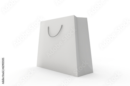 white paper bag on a white background