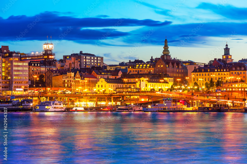 Evening scenery of Stockholm, Sweden