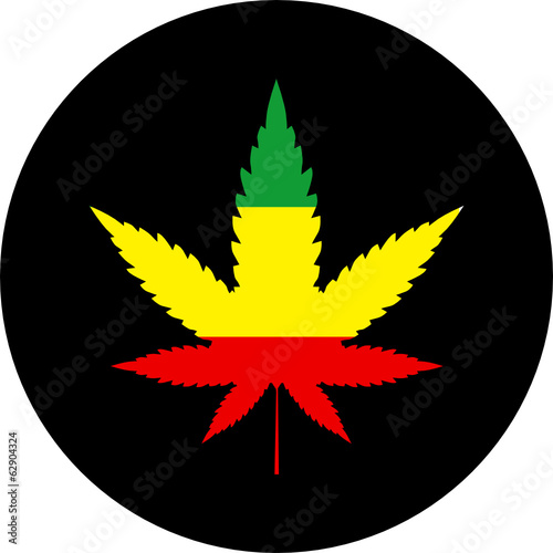 Rasta colors marijuana sign