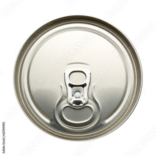 Closed aluminum can isolated on white