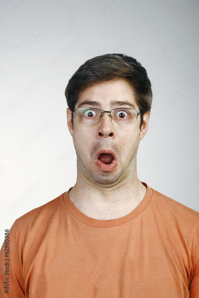 Portrait of a Man Surprised Face Expression Portrait of a Man Surprised Face Expression