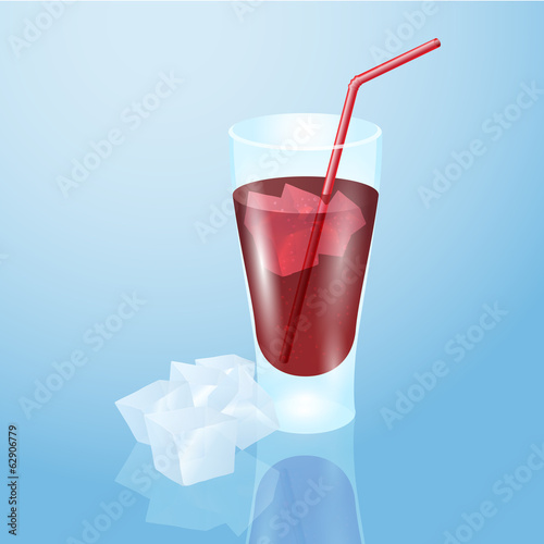 Glass with cola and ice