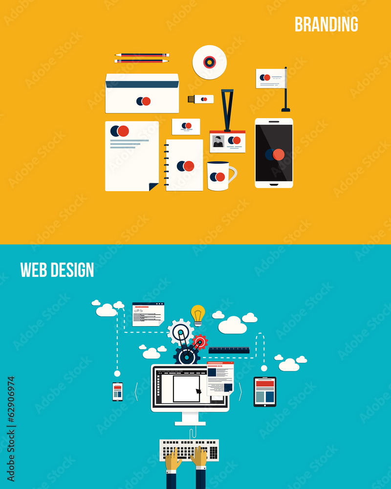 Icons for Branding and web design. Flat style. Vector Icons for Branding and web design. Flat style. Vector