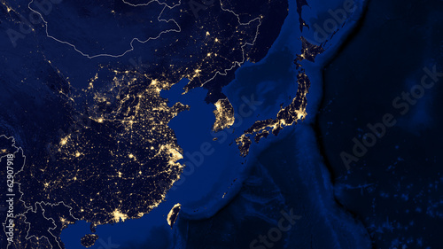 Japan & East China Sea - Night - 02 photo