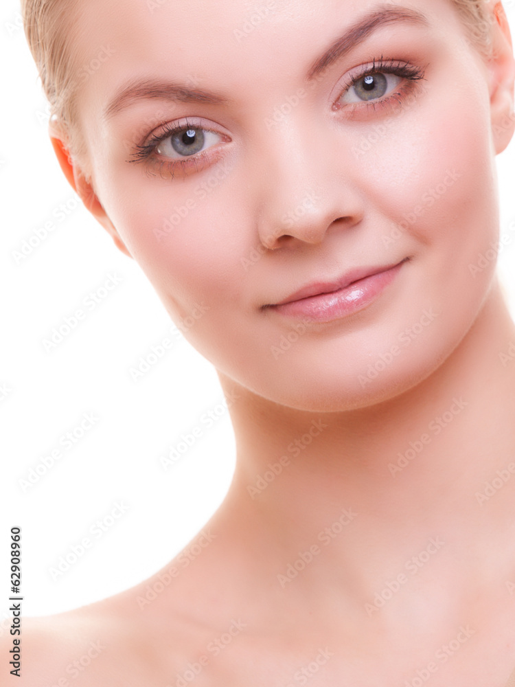 Portrait of beautiful woman blond girl isolated