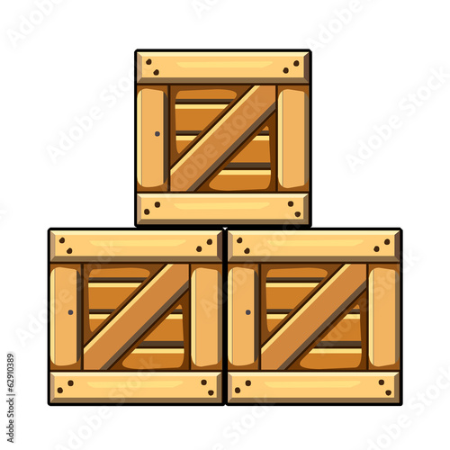 wood box isolated illustration