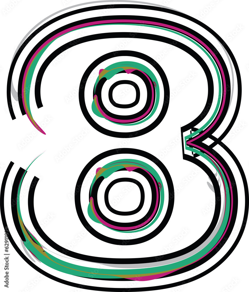 font illustration NUMBER 8 font illustration NUMBER 8
