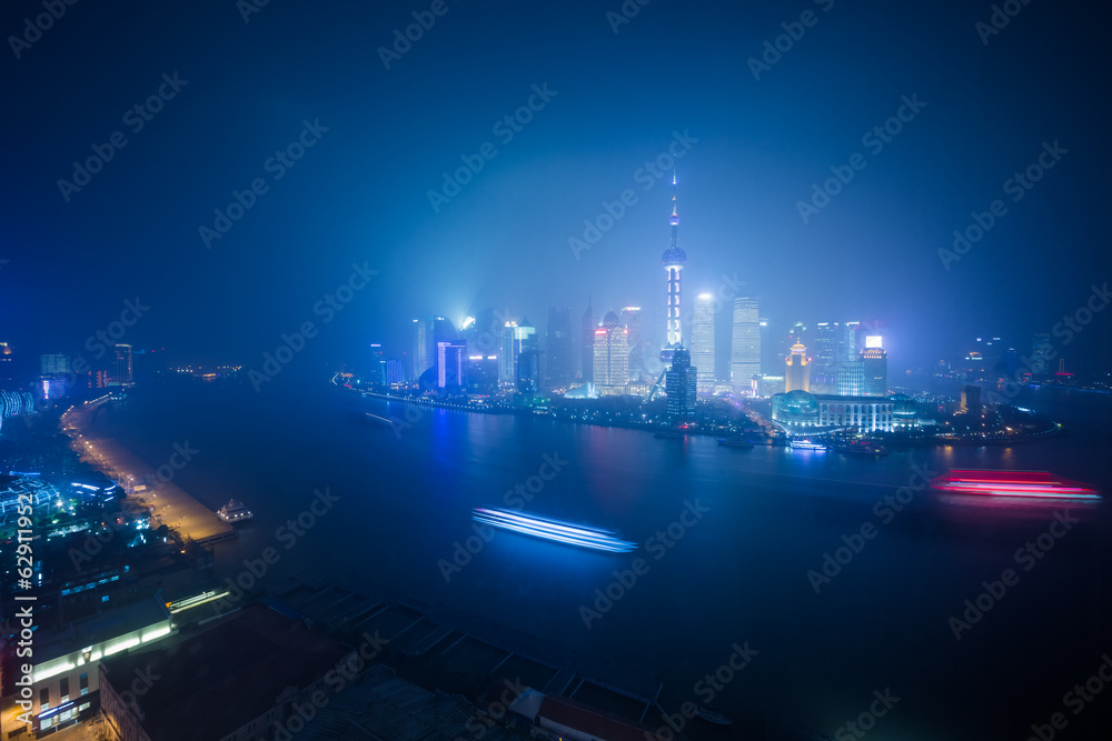 Fototapeta premium night view at shanghai china