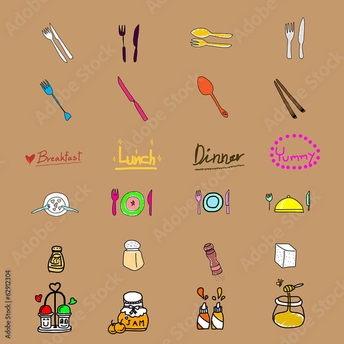 funny flavoring icon,handwriting,EPS10