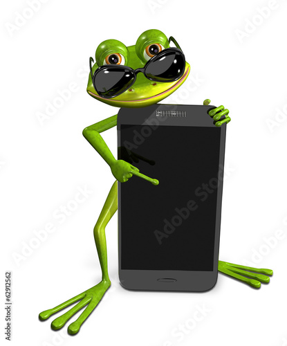 frog with a smartphone