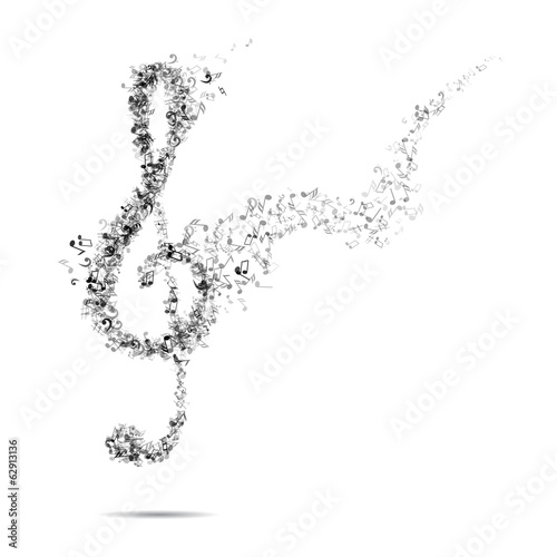 Treble clef and notes #62913136