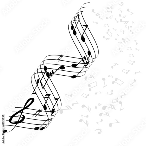 Various music notes on stave
