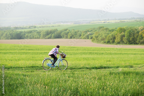 Young man with bike