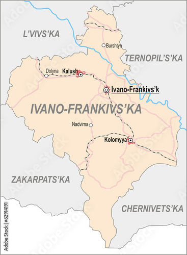 Map of Ivano-Frankivsk Oblast
