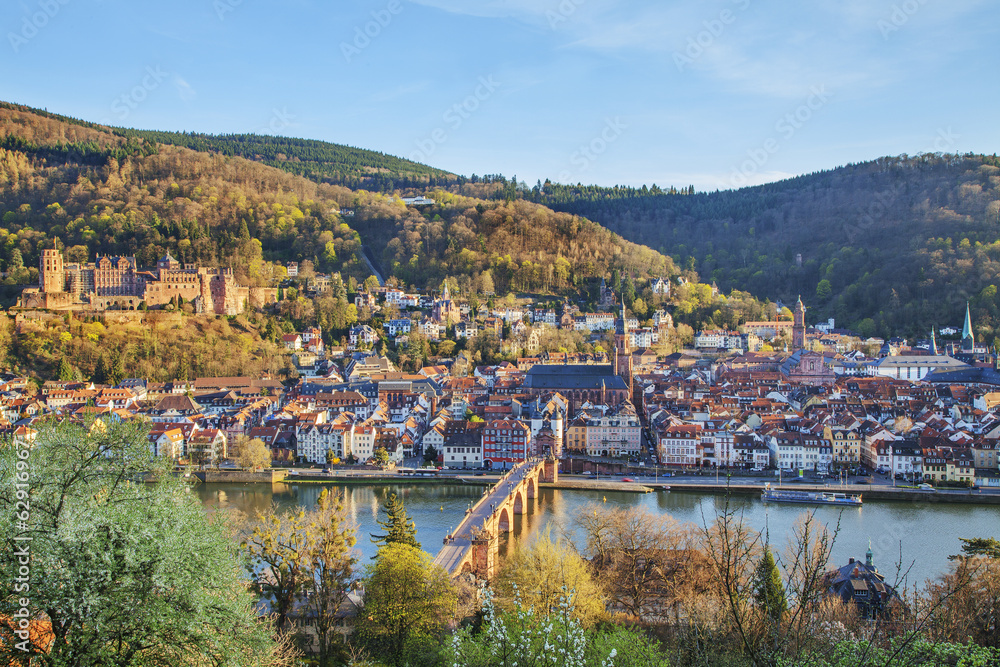 Fototapeta premium Abendstimmung über Heidelberg