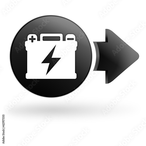 batterie de voiture sur bouton noir