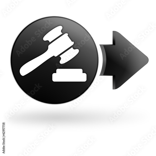 marteau enchères sur bouton noir