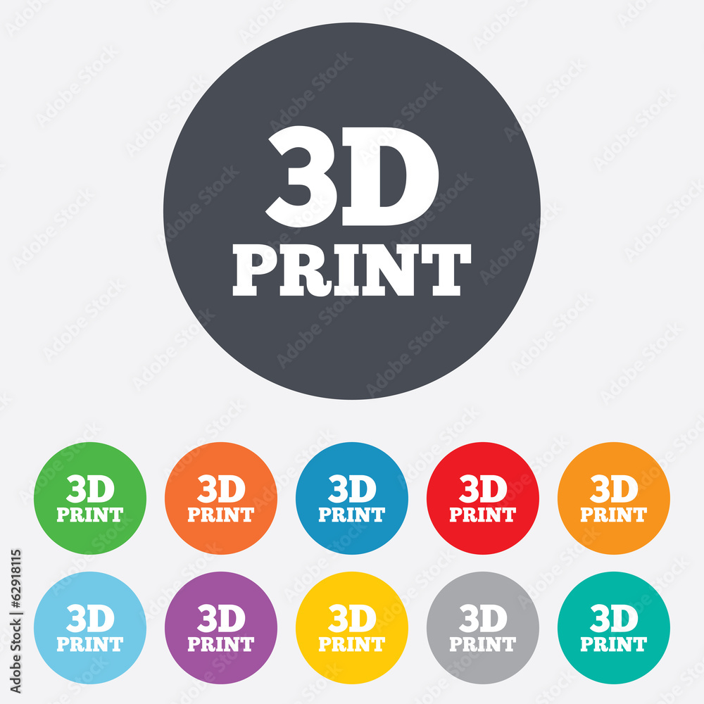 3D Print sign icon. 3d Printing symbol. 3D Print sign icon. 3d Printing symbol.