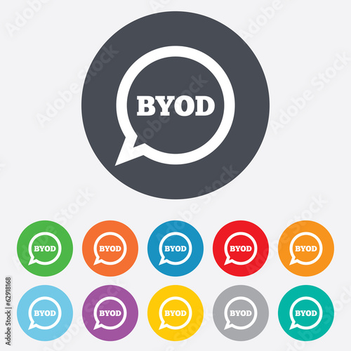 BYOD sign icon. Bring your own device symbol.