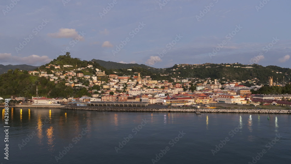 Timelapse leaving Port St George Grenada at sunset Timelapse leaving Port St George Grenada at sunset