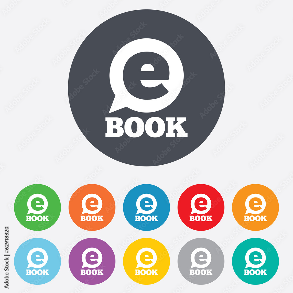 E-Book sign icon. Electronic book symbol. E-Book sign icon. Electronic book symbol.